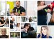 A montage of photos capturing a woman receiving a hair treatment at a salon, with hair styling tools visible - Amaci Salon.